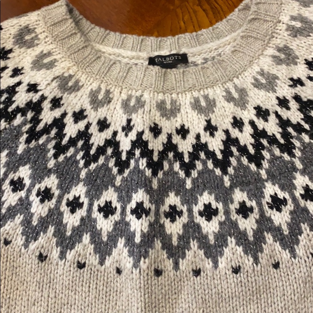 Talbots nice Shiny gray with black